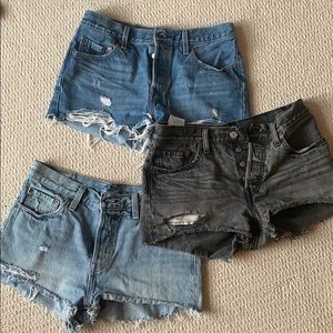 Three pairs of Levi’s shorts
